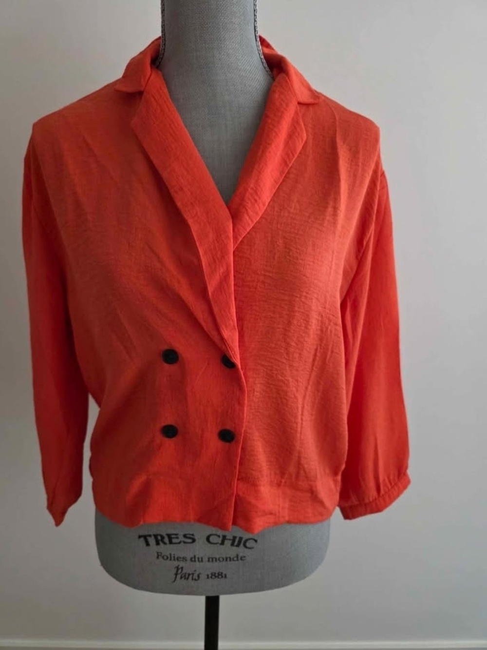 Topshop Bright Orange Shirt Buttoned Top